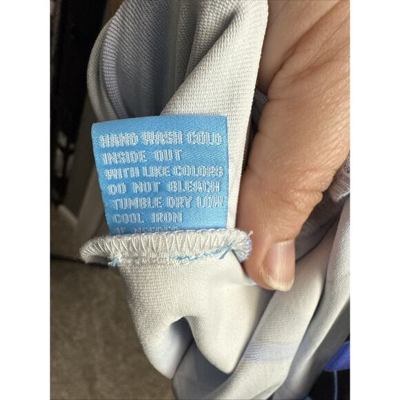 J Mclaughlin Women's Dress Size Large Navy White Geometric Print Catalina Cloth - Picture 10 of 11